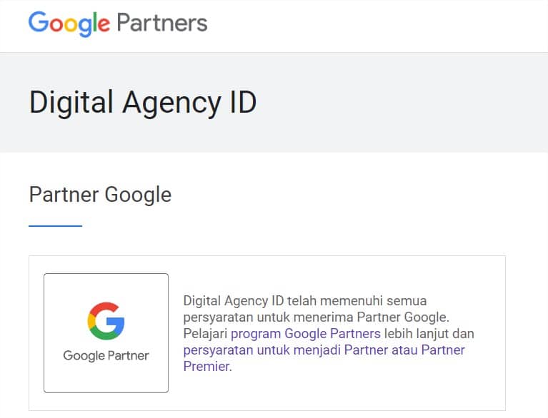 Google Partners - Google Partner Untuk Digital Agency Id